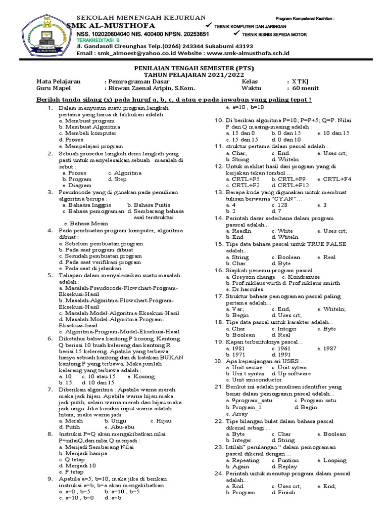 Kode dan Struktur Pemrograman Pascal | PDF