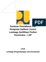 O06092-Panduan Pendaftaran dan Pengisian Aplikasi Lisensi Lembaga Sertifikasi Profesi Konstruksi- 1.0