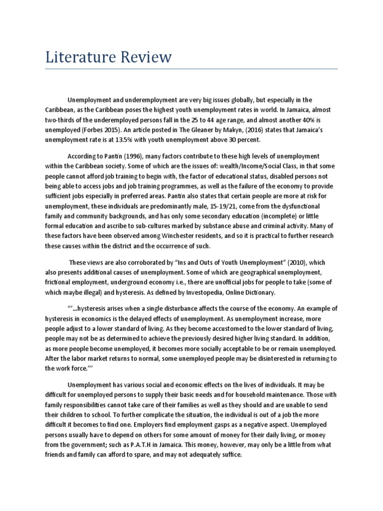Literature Review | PDF | Unemployment | Social Science