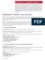 Greetings in French: How Are You?
