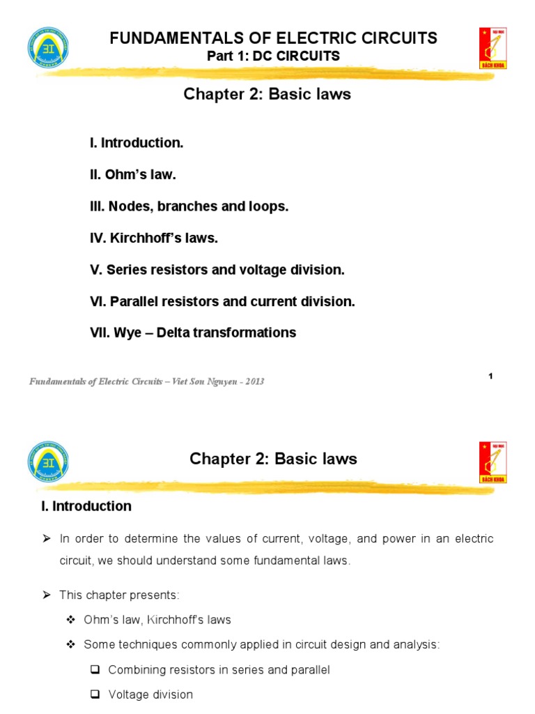 Electric Circuit Fundamentals: Basic Laws | PDF | Electrical Network ...