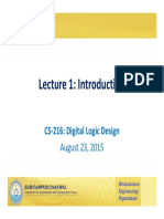 Lecture 1: Introduction: CS-216: Digital Logic Design