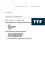 Related Party Disclosures and Cash To Accrual Accounting and Single Entry
