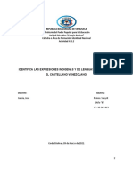 Identifica Las Expresiones Indígenas y de Lenguas Africanas en El Castellano Venezolano.