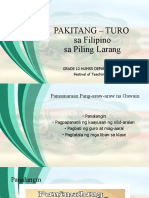 PAKITANG TURO FILIPINO Sa Piling Larang Unang Semestral 2021