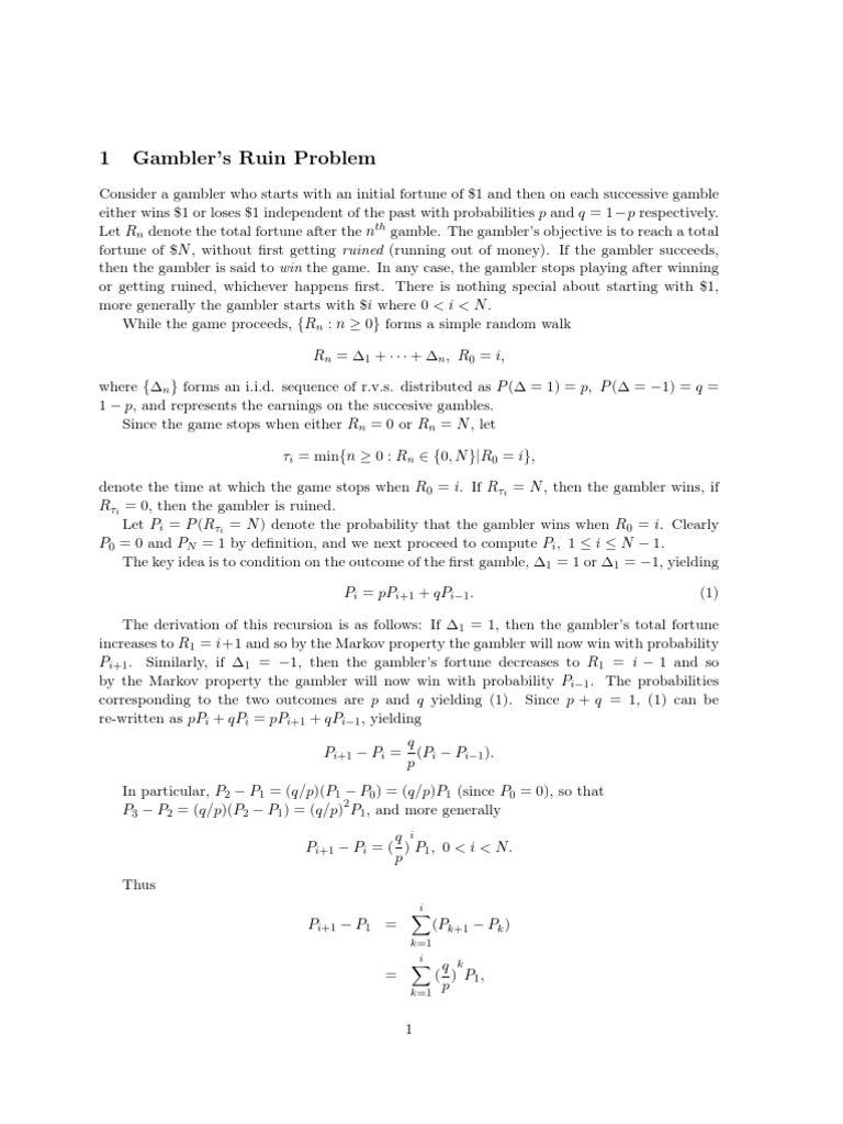 Ellen's Gambler's Ruin Probability | PDF | Markov Chain | Teaching ...