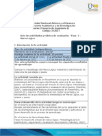 Guía de Actividades y Rúbrica de Evaluación - Unidad 1 - Fase 1 - Marco Lógico