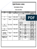 Digital Education Academy: Daily Schedule For All Classes