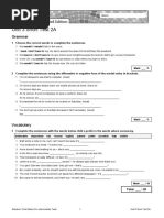 Unit 3 Short Test 2A: Grammar