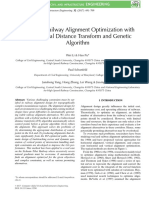 Mountain Railway Alignment Optimization With Bidirectional Distance Transform and Genetic Algorithm