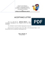 Acceptance Letter: Office of The Municipal Mayor