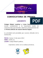 Convocatoria Lanzamiento de Revista