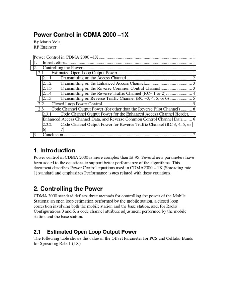 Power Control in CDMA 2000 PDF Mobile Technology