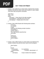 Lab 1 Class and Object