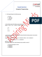 Sample Questions Computer Programming