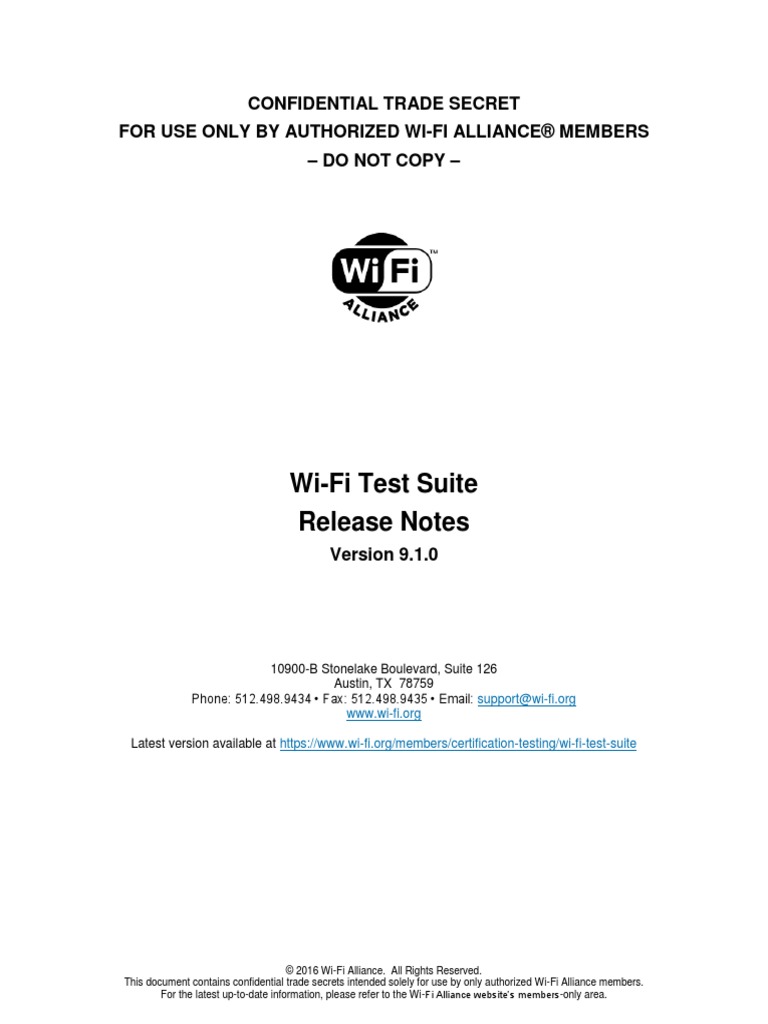 Wi-Fi Test Suite Release Notes | PDF | Wi Fi | Microsoft Windows