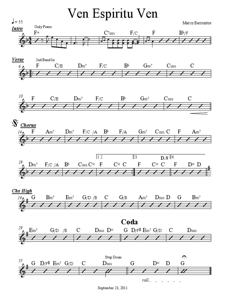 Ven Espíritu Ven - Partitura y Acordes | PDF