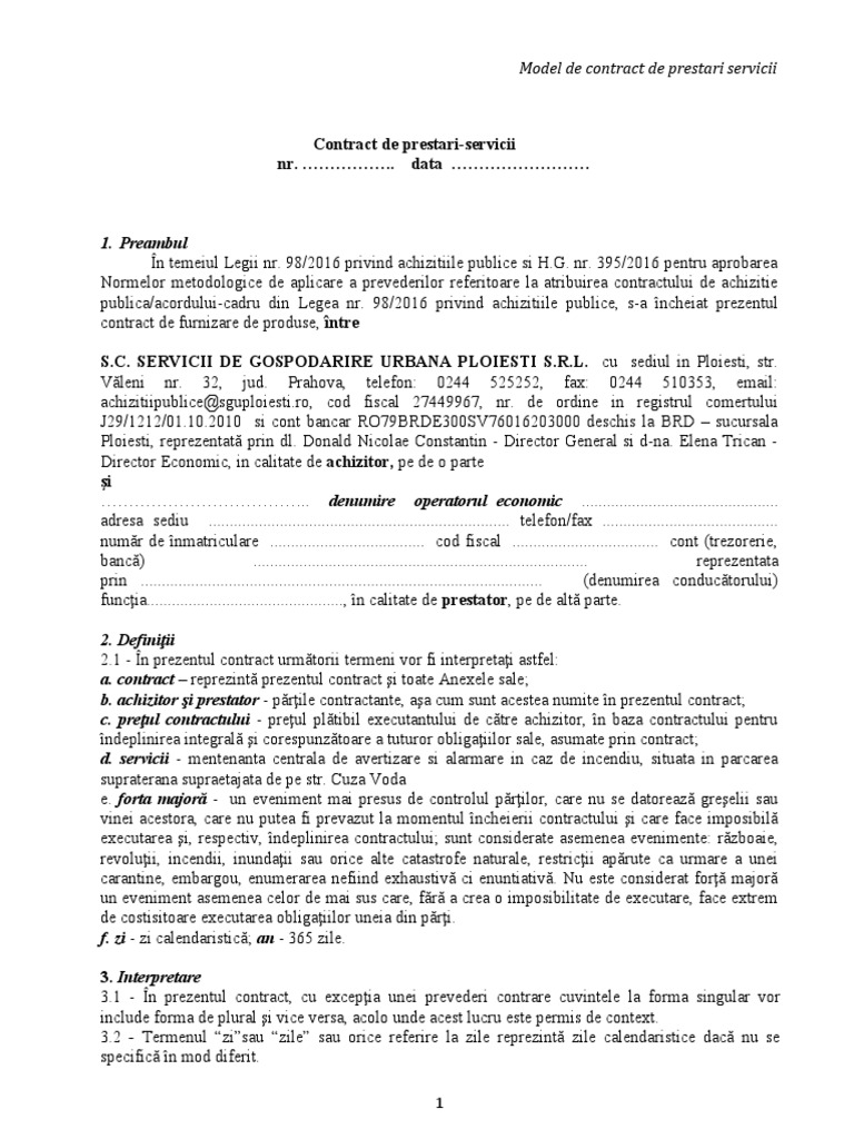 Model Contract Prestari | PDF