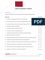 Performance Appraisal Preparation Checklist: Have You... Yes No