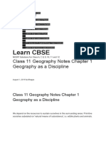 Learn CBSE: Class 11 Geography Notes Chapter 1 Geography As A Discipline