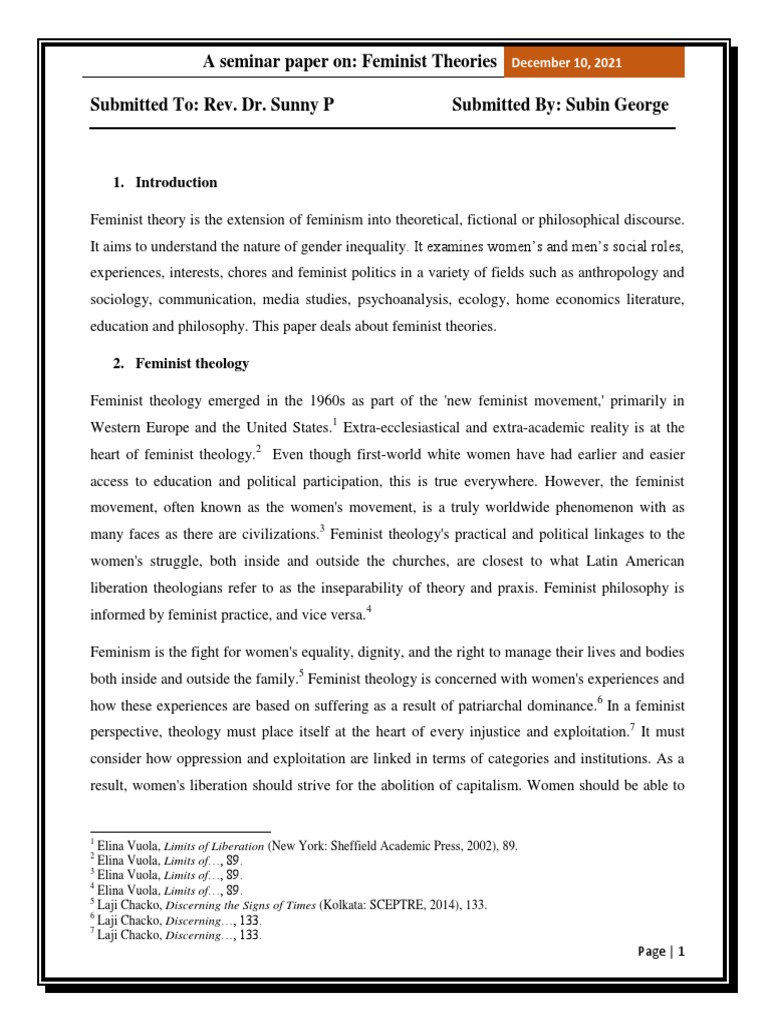 Feminist Theories | PDF | Gender Studies | Feminism