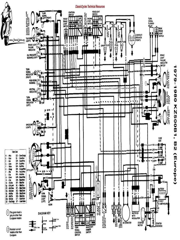 Kawasaki GPZ550 ZX550 GPZ ZX 550 Electrical Wiring Diagram Schematic