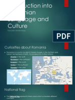 Introduction Into Romanian Language and Culture
