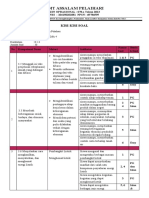 Kisi - Kisi Pas Semester I Tematik Tema 4 Kelas 6