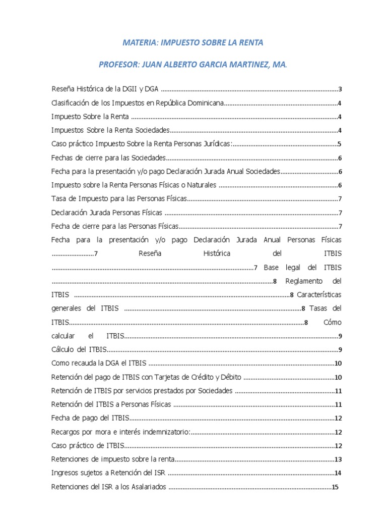 Cálculo y Pago del ITBIS en RD | PDF | Impuesto sobre la renta | Impuestos