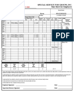 Special Service For Groups, Inc. Time Sheet For Employees: H.O.P.I.C.S