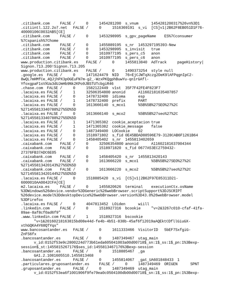 Cookie Data and Tracking Information | PDF | Computers