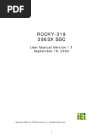 ROCKY-318 386SX SBC: User Manual Version 1.1 September 18, 2003