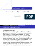 Functions and Graphs: Pre Calculus Algebra and Trigonometry (Math 1150)