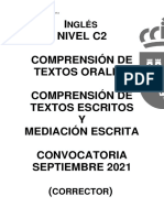 Inglés C2 Corrector Septiembre 2021