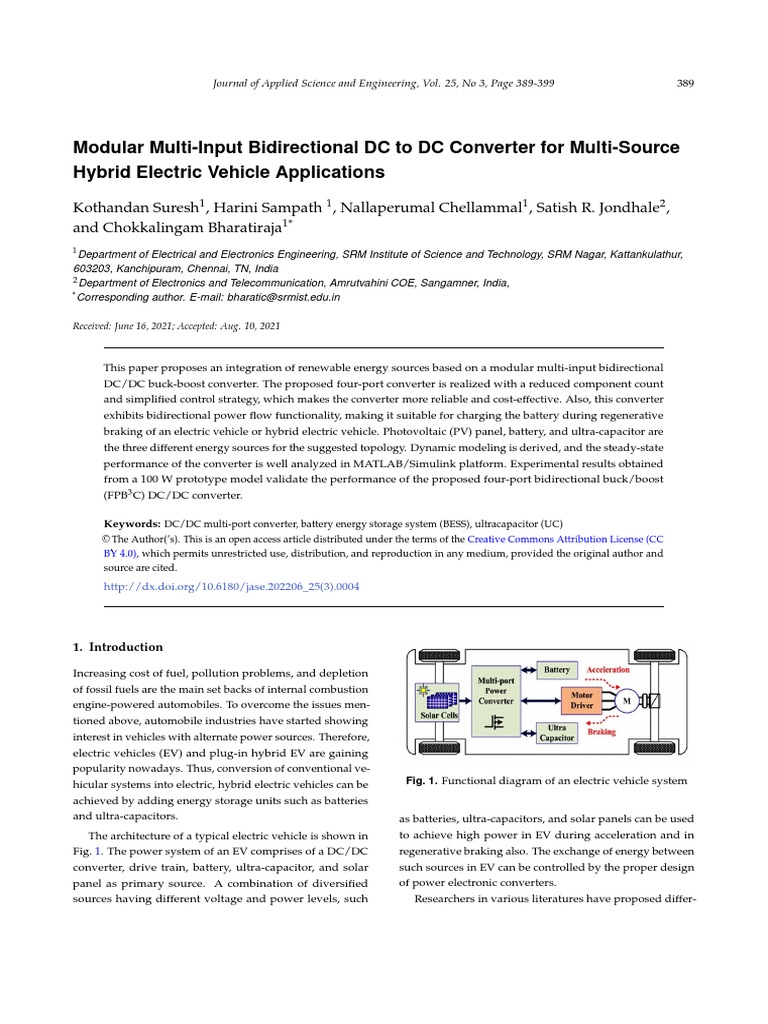 Modular Multi-Input Bidirectional DC To DC Converter For Multi-Source ...