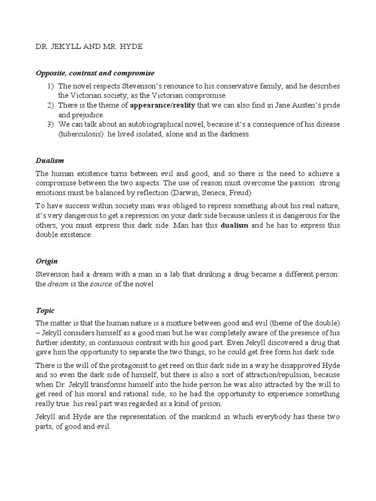 Dr Jekyll And Mr Hyde Pdf Dr Jekyll And Mr Hyde Character