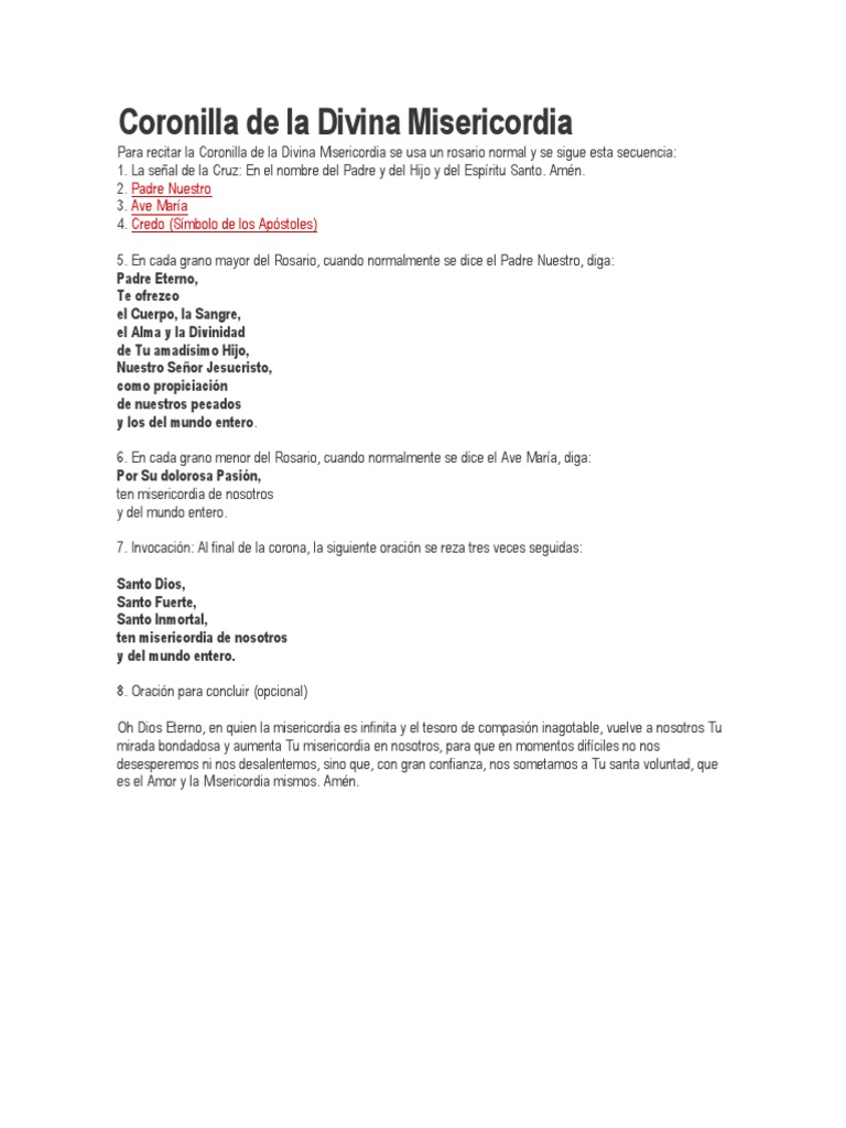 Rosario A La Divina Misericordia | PDF