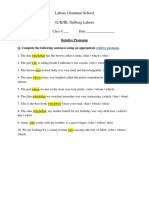 Week 13 - Types of Sentences and Relative Pronouns (Answer Key)