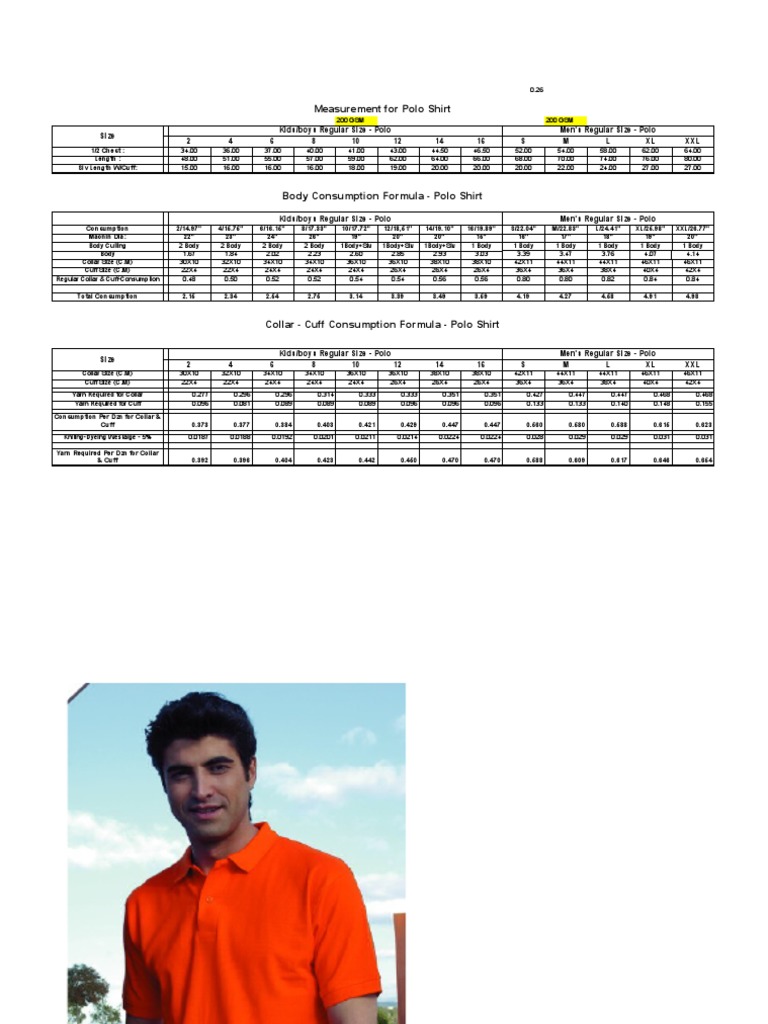 Body &collar Cuff Consumption Formula For Polo Download Free PDF