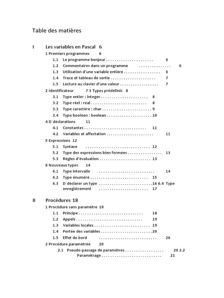 Introduction au langage Pascal | PDF | Structure de contrôle | Variable ...