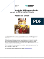 Resource Guide: A Lzheimer's Australia SA Resource Centre Library and Information Service