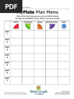 My Plate Plan Menu: DAY 1 DAY 2 DAY 3 DAY 4 DAY 5 DAY 6 DAY 7