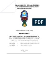 "Incorporación de Las Costas Procesales PDF