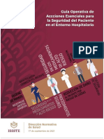 Dirección Normativa de Salud del ISSSTE estandariza acciones esenciales para la seguridad del paciente hospitalario