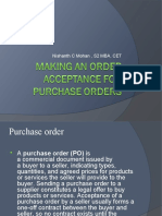 Making An Order Acceptance For Purchase Orders