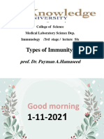 Types of Immunity: Prof. Dr. Payman A.Hamaseed