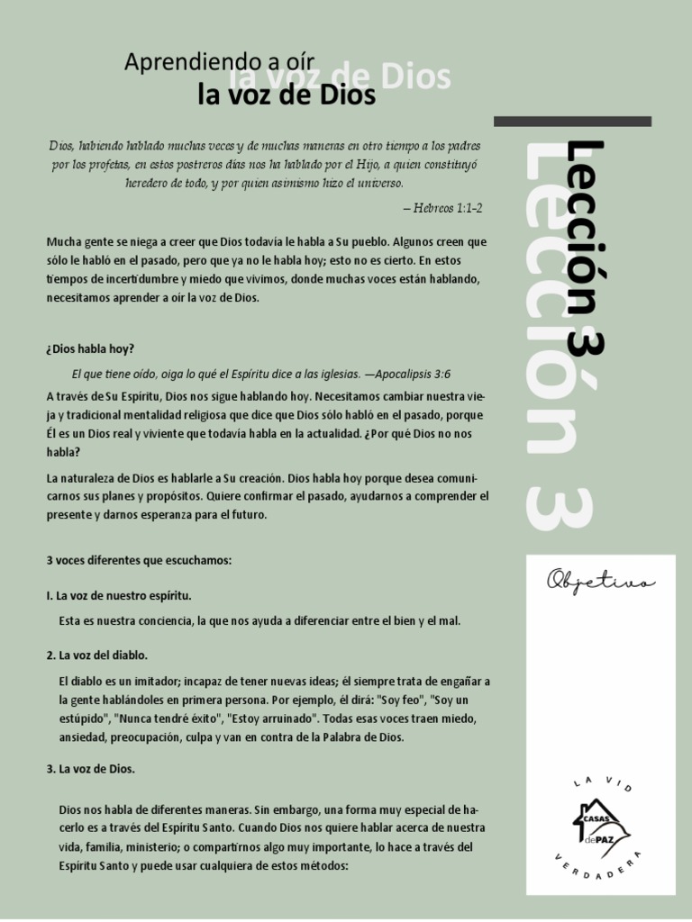 Aprendiendo a reconocer la voz de Dios | PDF | Dios | Alma