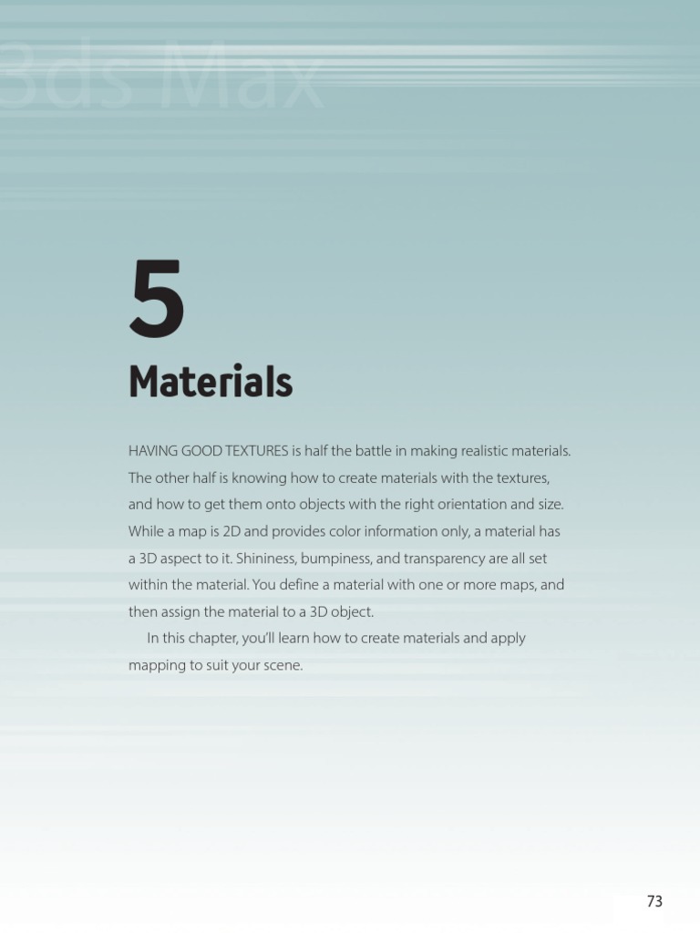 3ds Max Material Creation Guide | PDF | Texture Mapping | Rendering ...