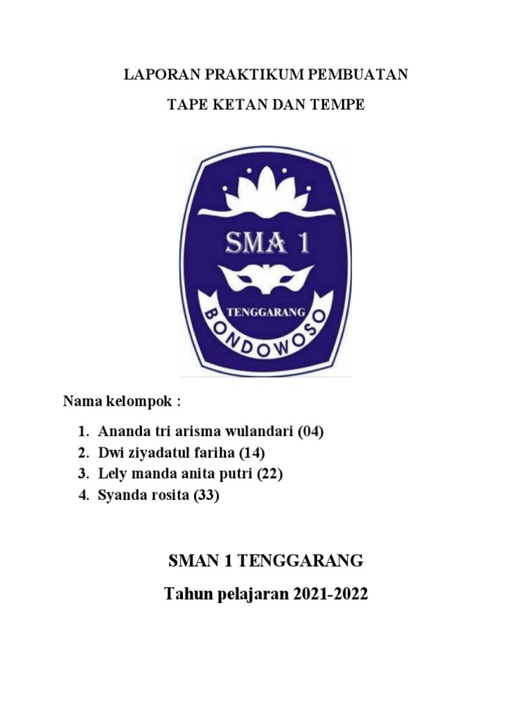 Laporan Praktikum Pembuatan Tape Ketan Dan Tempe | PDF