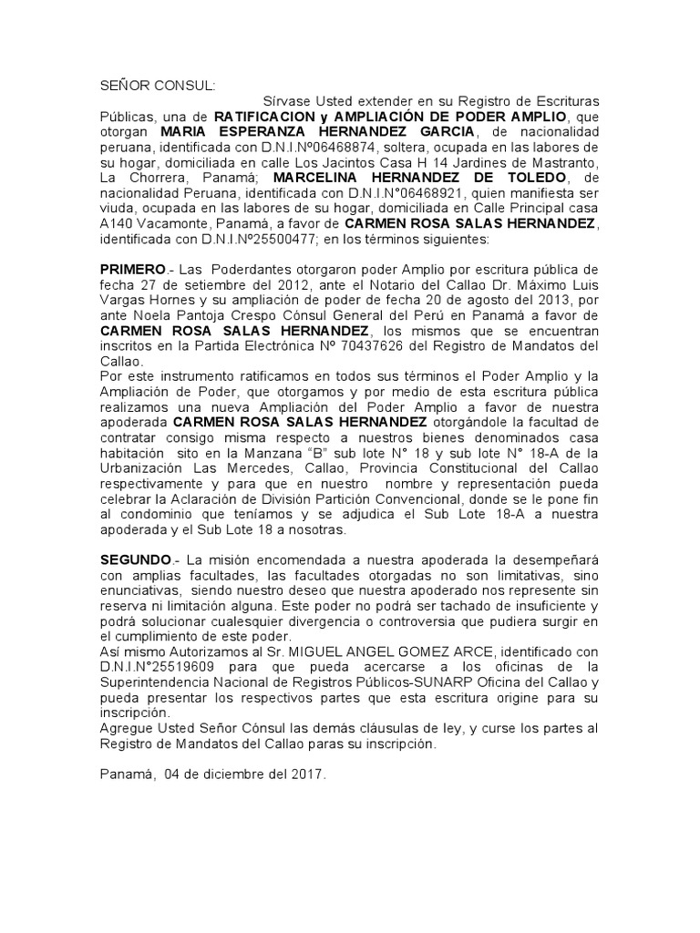 PODER CONSULAR Ratificacion y Ampliacion-Panamá 2 | PDF